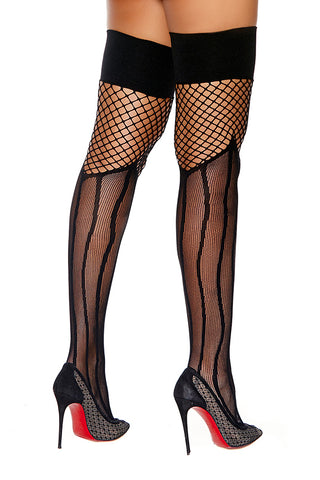Fence Net Crochet Thigh Highs