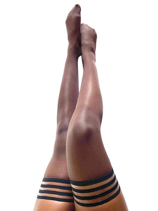 Bridal Chocolate Marissa Thigh Highs. Petite to Plus Size