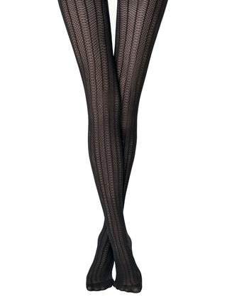 Conte Lacy Line 30 Den - Fantasy Women's Tights with openwork pattern and vertical stripes (22S-134SP)