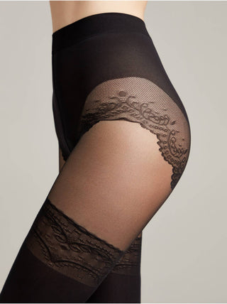 Conte (Poland) Delight 50 Den - Fantasy Women's Tights "imitation stockings with openwork slimming panties" (16S-129/1SP)