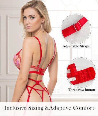 Amour Heart 3 Piece Lingerie Set