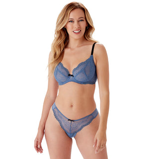 Gossard Superboost Lace Moonlight Blue Sheer Thong Panty