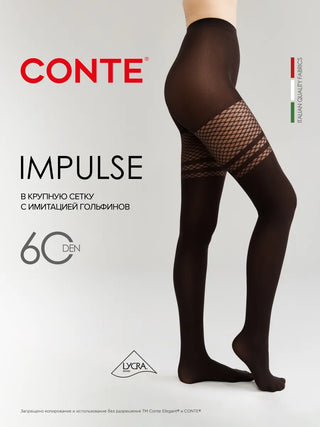 Conte Impulse 60 Den - Fantasy Women's Tights with large mesh and imitation stockings (18S-13SP)
