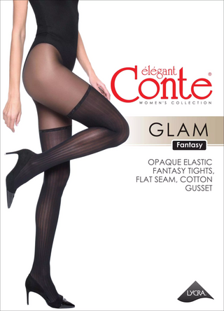 Conte Glam 40 Den - Fantasy Women's Tights with Stockings Imitation (19S-240SP)