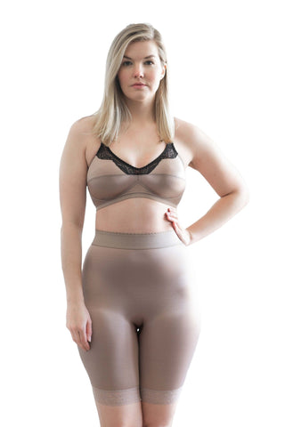 Style 518 | High Waist Light Shaping Bike Short | Satin 4-Way Stretch with Built-In Panty