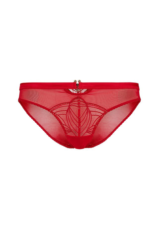 Gossard Viva Red Sheer Embroidered Bikini Panties
