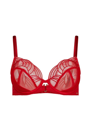 Gossard Viva Red Sheer Plunge Bra