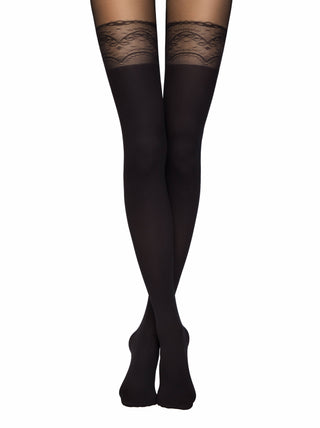Conte Delight 50 Den - Fantasy Women's Tights with a pattern "imitation stockings with openwork slimming panties" (16S-129SP)