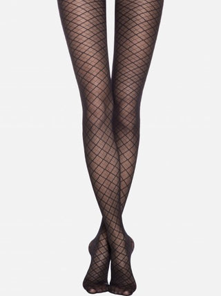 Conte Afina 30 Den - Fantasy Women's Tights with a geometric diamond pattern (19S-105SP)