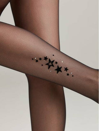 Conte Stars 20 Den - Thin Fantasy Women's Tights - stars with rhinestones (16S-42SP)