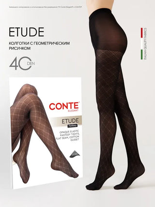 Conte Etude 40 Den - Fantasy Women's Tights with Geometric Pattern (24S-82SP)