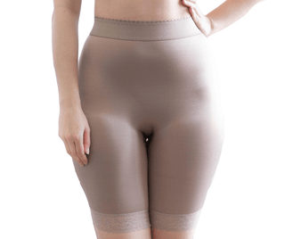 Style 518 | High Waist Light Shaping Bike Short | Satin 4-Way Stretch with Built-In Panty