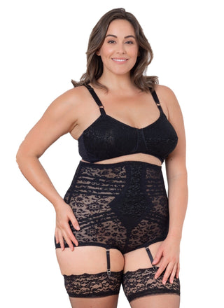High Waist Extra Firm "No Roll" Panty Girdle with Detachable Garters | Style 6107