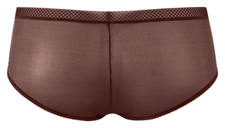 Gossard Glossies Rich Brown Sheer See Through Shorts Panty