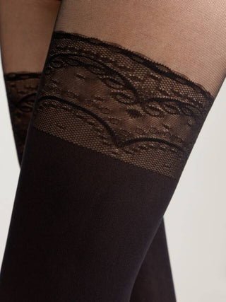 Conte (Poland) Delight 50 Den - Fantasy Women's Tights "imitation stockings with openwork slimming panties" (16S-129/1SP)