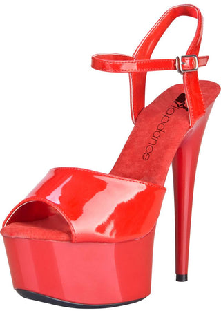 6in. Red Platform Sandal with Strap