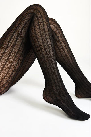 Conte Lacy Line 30 Den - Fantasy Women's Tights with openwork pattern and vertical stripes (22S-134SP)