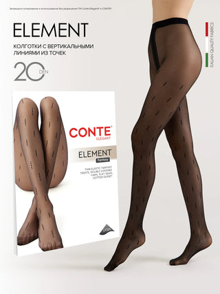 Conte Element 20 Den - Fantasy Women's Tights with Vertical Dotted Line Pattern (24S-84SP)