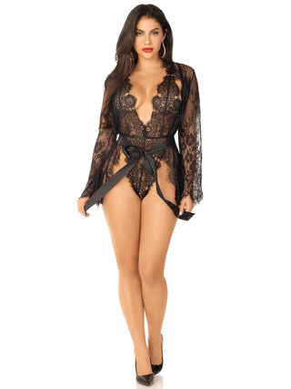 Love Affair Lace Robe & Teddy Set