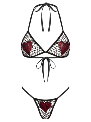 All Heart Fishnet Bikini Set