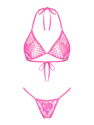 All Heart Fishnet Bikini Set