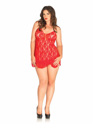 Plus In My Dreams Rose Lace Chemise
