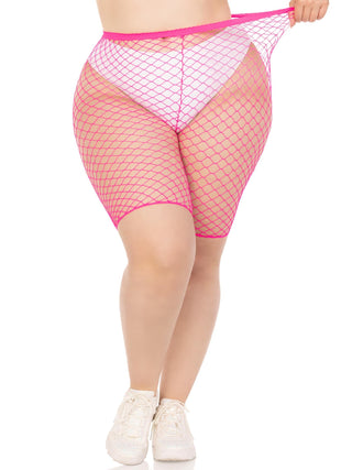 Plus Troublemaker Fishnet Biker Shorts