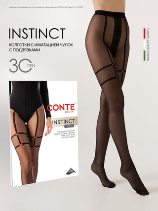 Conte Instinct 30 Den - Fantasy Women's Tights “imitation stockings with garters” (24S-79SP)