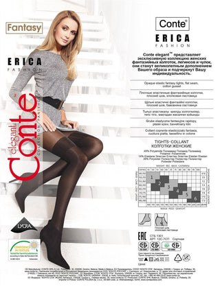Conte Erica 20/60 Den - Fantasy Opaque Women's Tights with Imitation Mélange Golfs (12S-7SP)