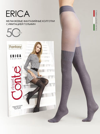 Conte Erica 20/60 Den - Fantasy Opaque Women's Tights with Imitation Mélange Golfs (12S-7SP)