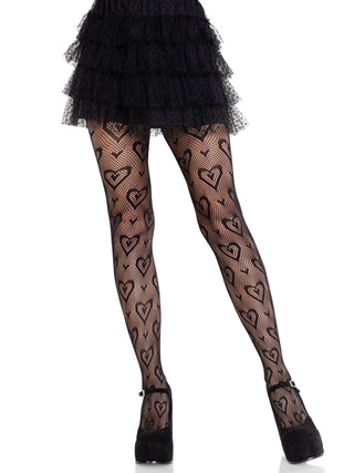 Cherie Heart Net Tights