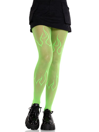 Flame Fishnet Tights