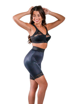 Style 518 | High Waist Light Shaping Bike Short | Satin 4-Way Stretch with Built-In Panty