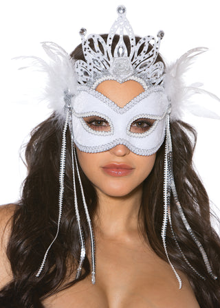 Velvet Silver Ice Queen Mask