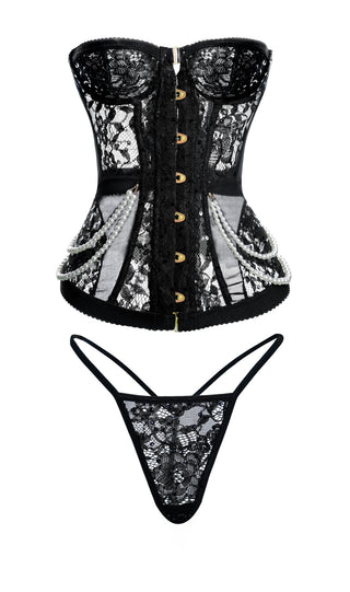 Serena Black Pearl Corset Set