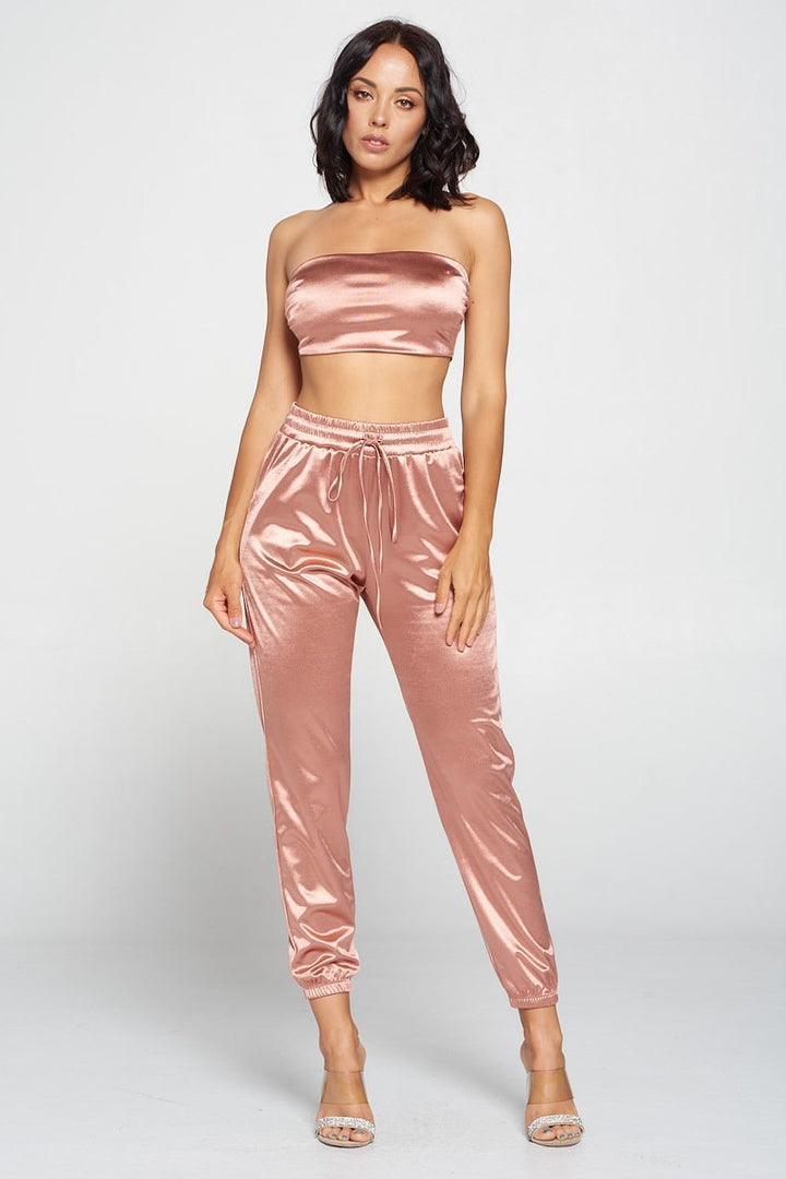 Tube Top Pant Set Mauve