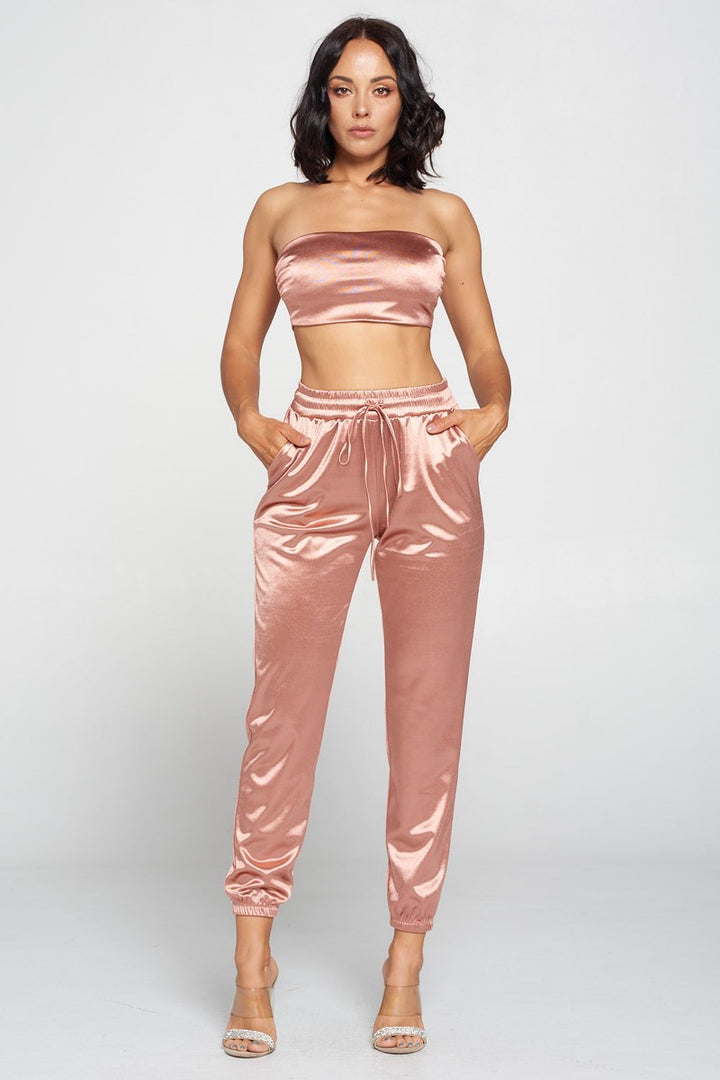 Tube Top Pant Set Mauve