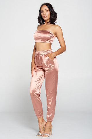 Tube Top Pant Set Mauve