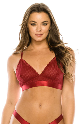 Burgundy Lace Triangle Bralette