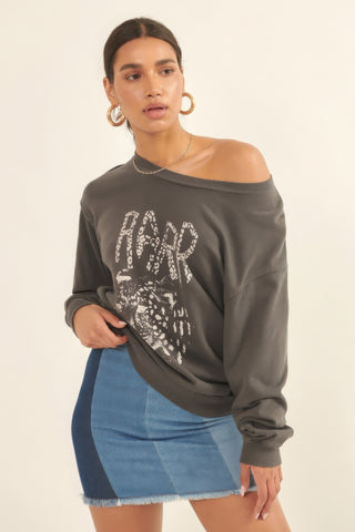 French Terry Graphic Sweatshirt Grey