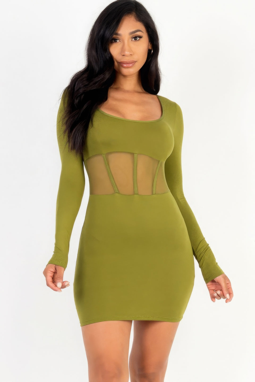 Corset Mini Dress Olive