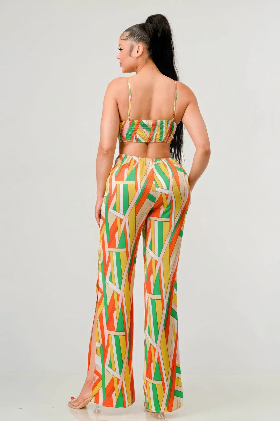 Luxe Geo Print Palazzo jumpsuit