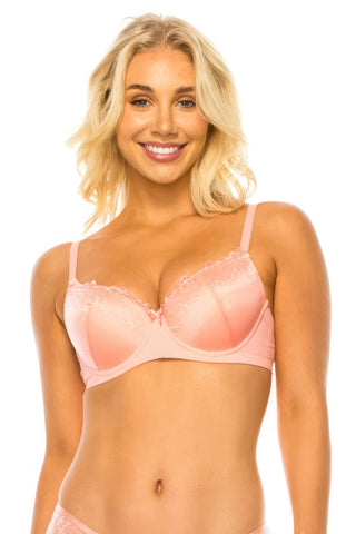 Peach Cream Blossom Lace Bra