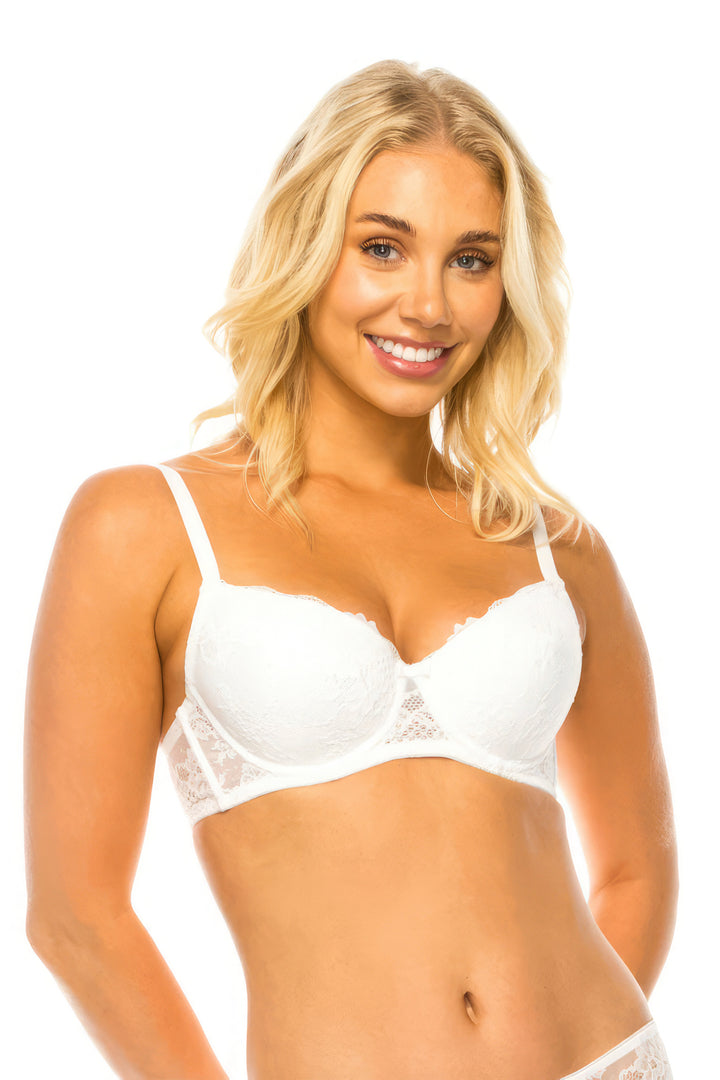 Floral Lace Bra White