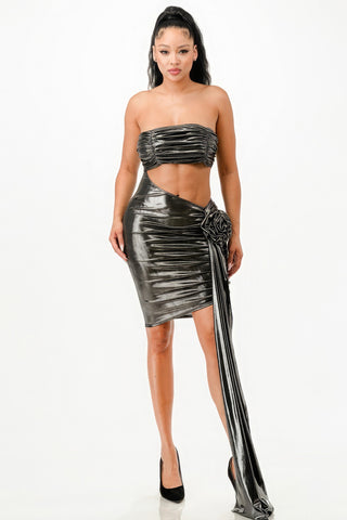 Metallic Sexy Dress Silver