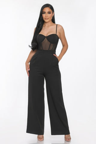 Effortless Style Mesh Cup Jumpsuit