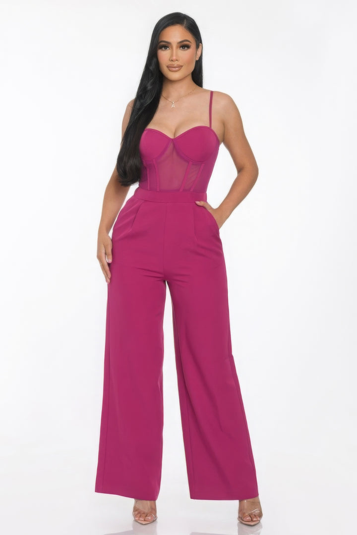 Effortless Style Mesh Cup Jumpsuit