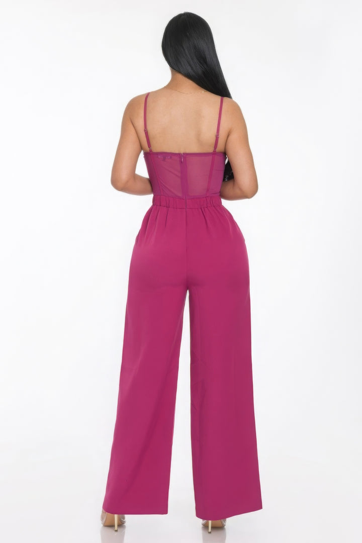 Effortless Style Mesh Cup Jumpsuit