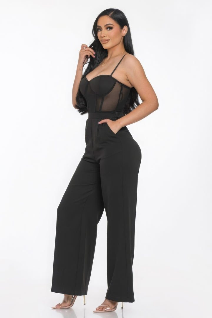 Effortless Style Mesh Cup Jumpsuit