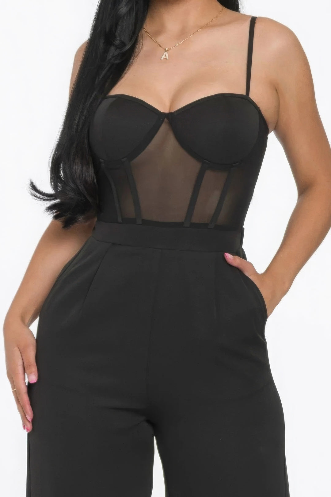 Effortless Style Mesh Cup Jumpsuit